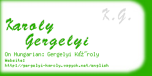 karoly gergelyi business card